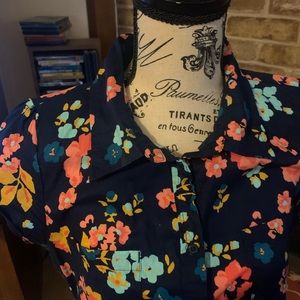 Flowered cotton dress